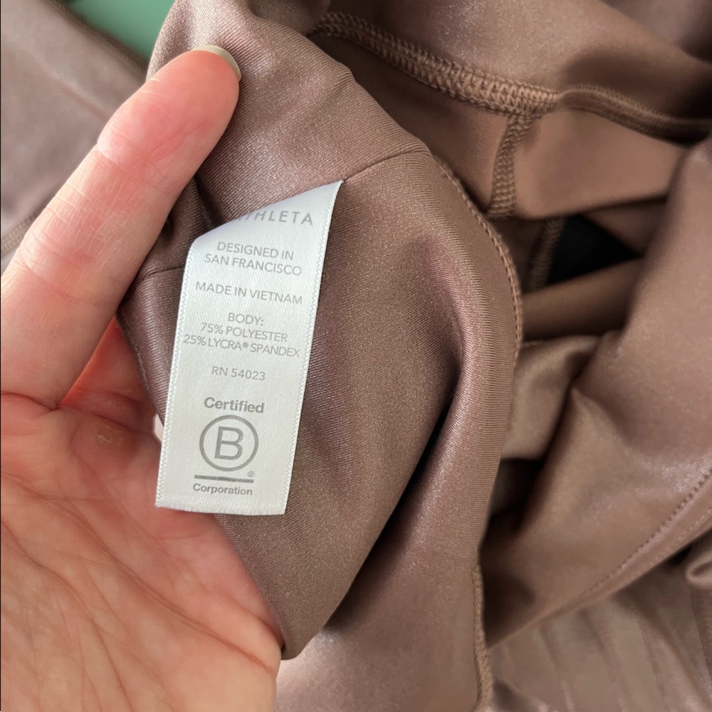 Athleta Inclination Moto tights shimmer brown M - Picture 10 of 11